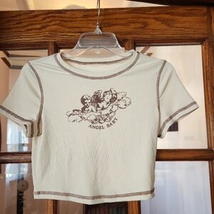 Cream Angel Baby Graphic Tee